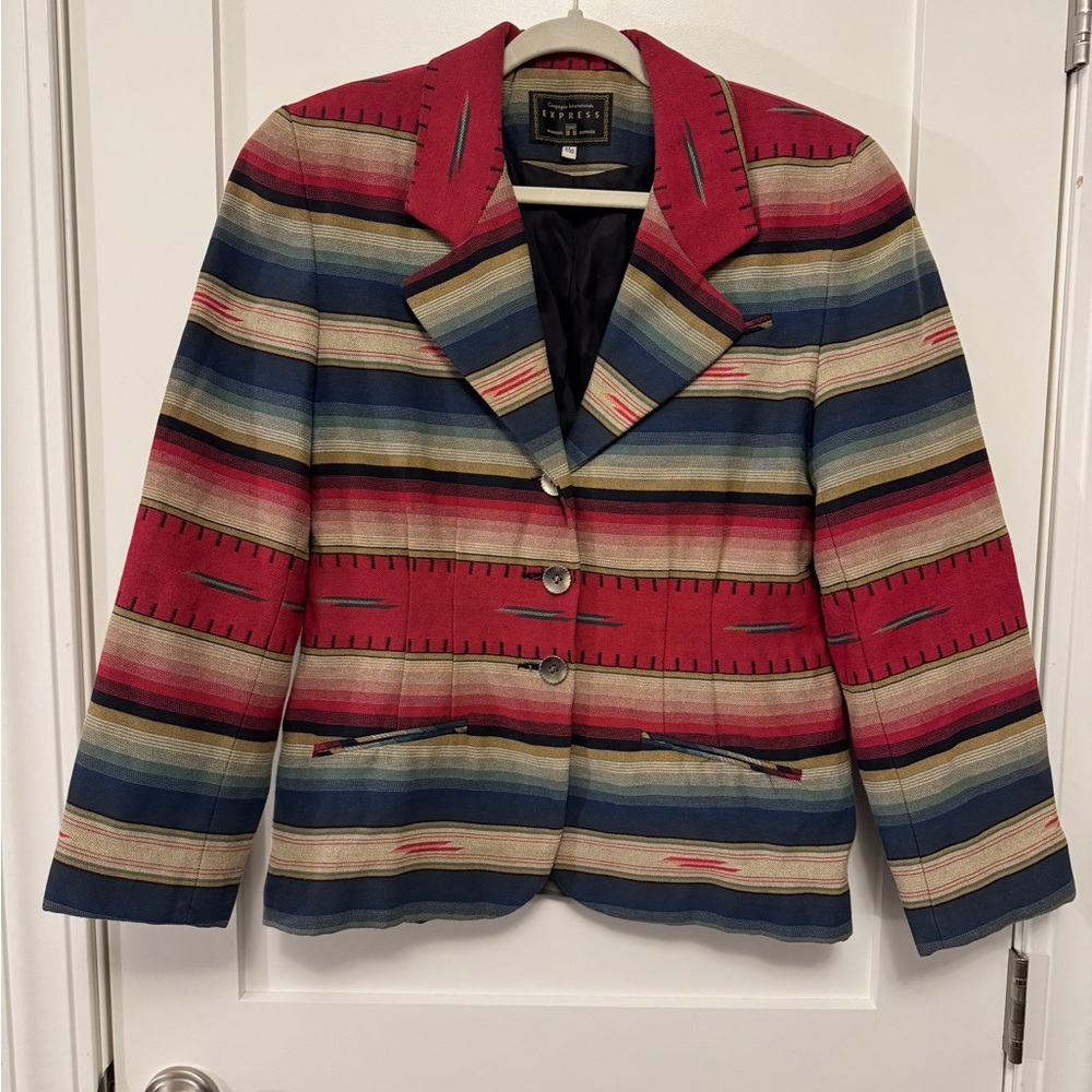 Vintage Express Western Striped Blazer